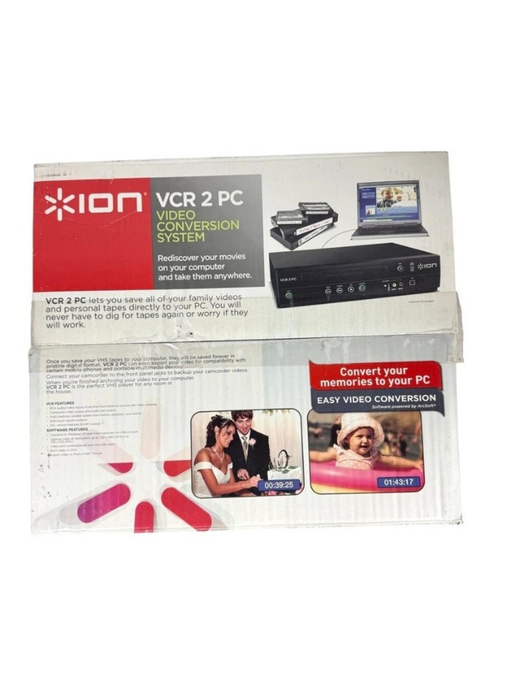 ION VCR 2 PC USB VHS Video to Computer Conversion System Digital Transfer